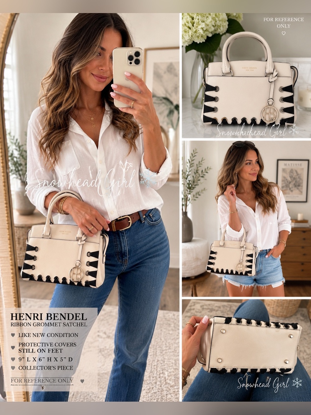 Summer Sale ! Henri Bendel West 57th Mini Carry All Lacing - Like New with xbody